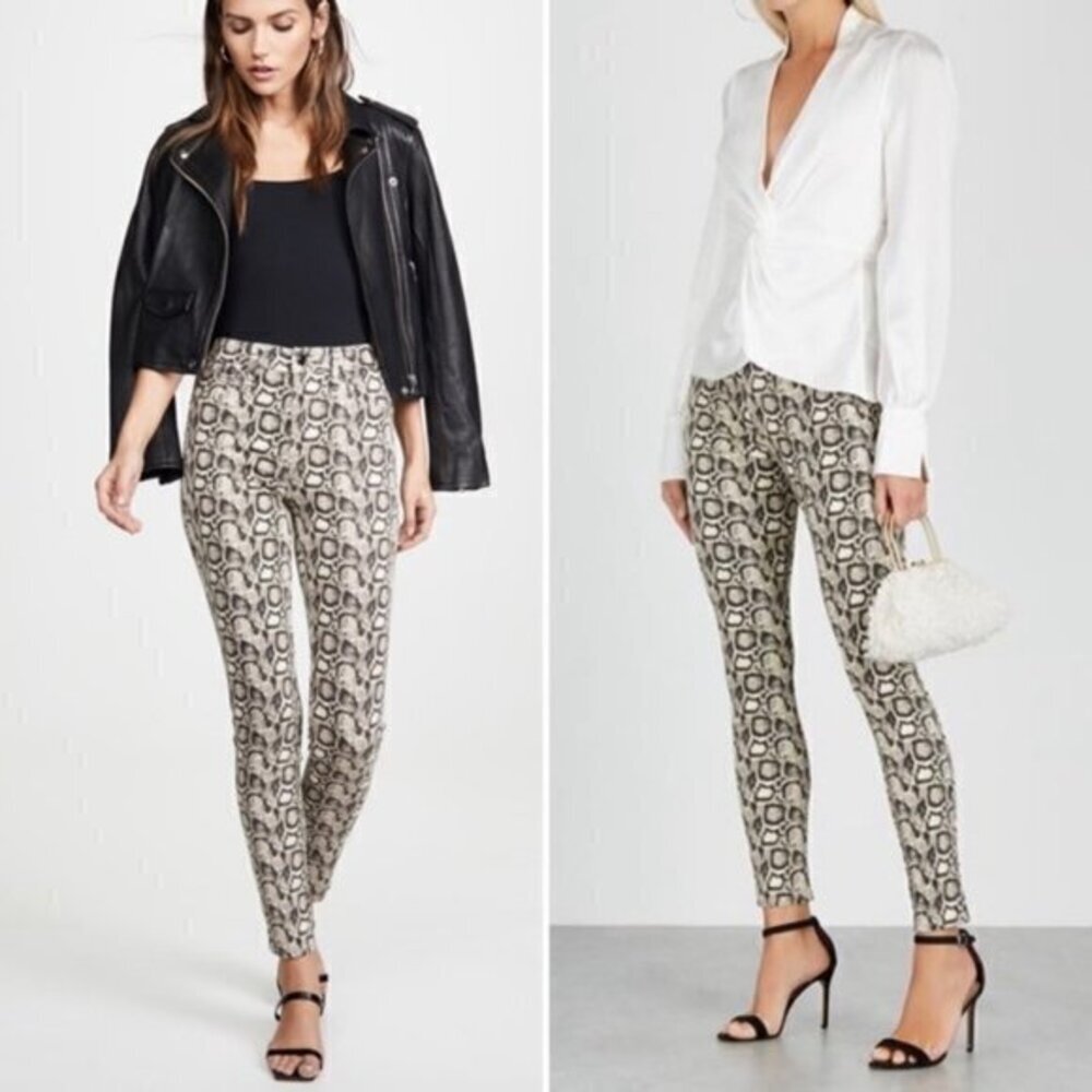 Good American Good Legs Snake-Print Skinny High Rise Jeans Women's Size 2